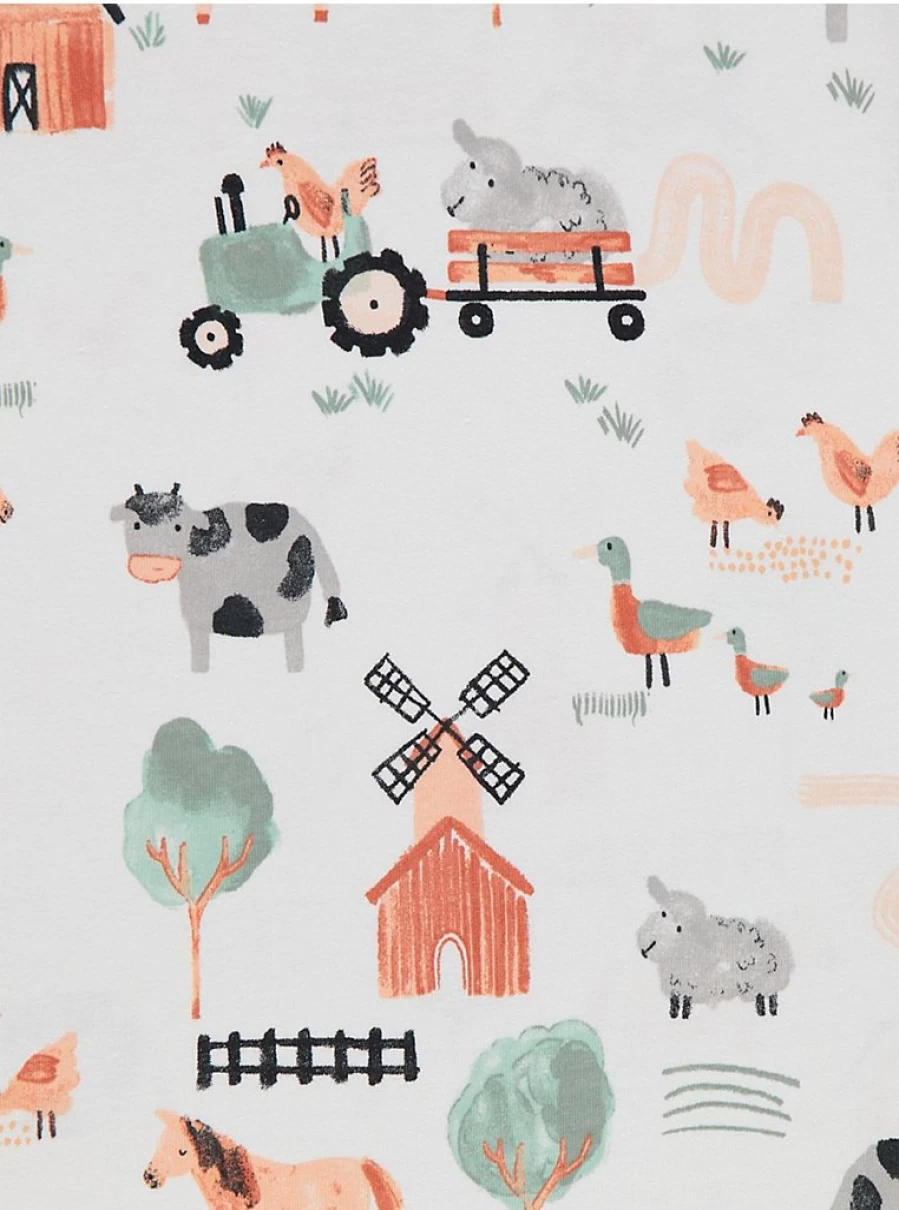 "George at Asda Kids Farm Animals Pyjamas 3-Pack | Soft Cotton Pajama Set for Children"