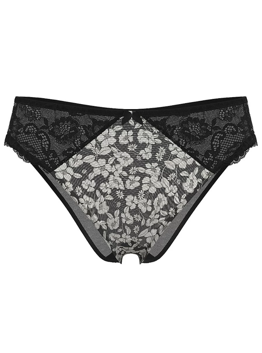 George at Asda Black Floral Lace High Leg Knickers 2-Pack - Women's Lingerie Set