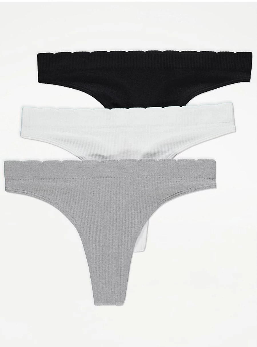 "George at Asda Seamless Ribbed Thongs 3-Pack | Comfortable Lingerie Review"