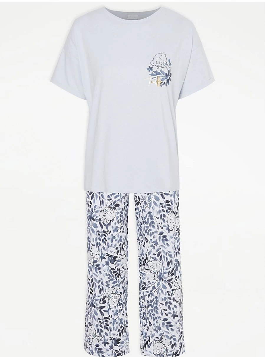 "George at Asda Tatty Teddy Blue Floral Pyjamas – Women’s Sleepwear & Lingerie Review"