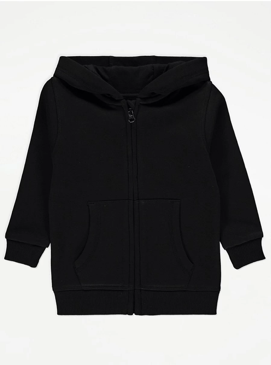 "George at Asda Boys Black Plain Zip Up Hoodie | Kids' Casual Jacket Review"