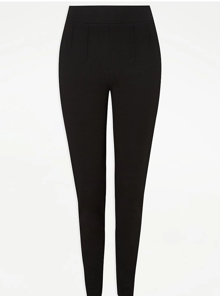 "George at Asda Black Slim Leg Jersey School Trousers for Senior Girls – Comfortable & Stylish"