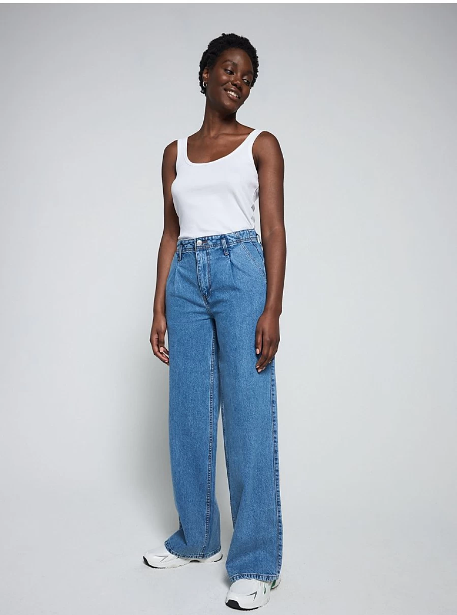 "George at Asda Women's Mid Wash Paper Bag Wide Leg Jeans – Comfort & Style Review"