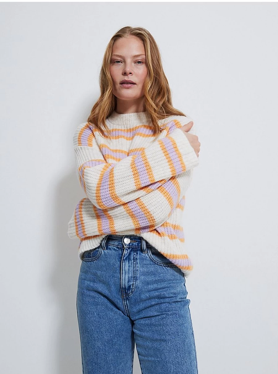 Women's Pastel Striped Knit Sweater | Soft Striped Pullover | George at Asda