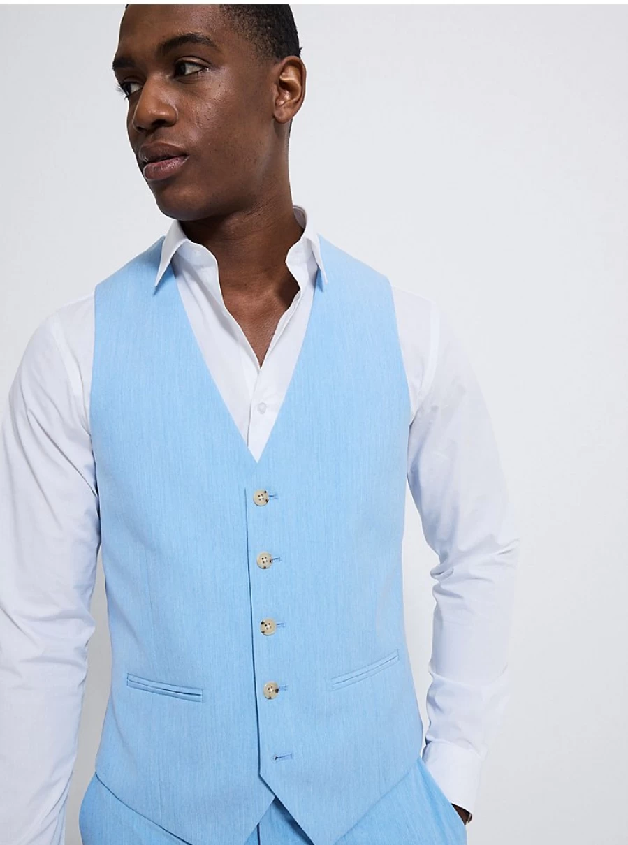 "George at Asda Men's Light Blue Suit Waistcoat – Stylish & Comfortable Review"