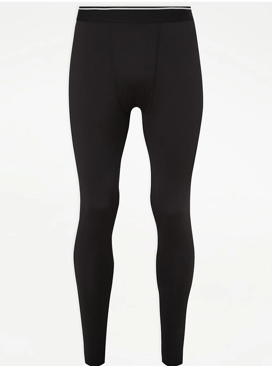 Men's Black Thermal Base Layer Set - George at Asda Long Johns for Cold Weather