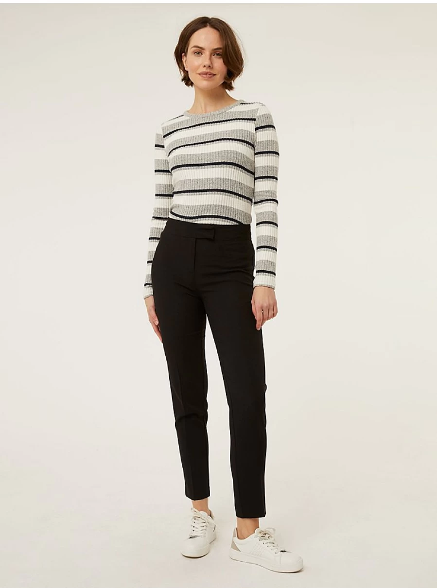 "George at Asda Women's Black Stretch Straight Cut Formal Trousers – Comfort & Style"