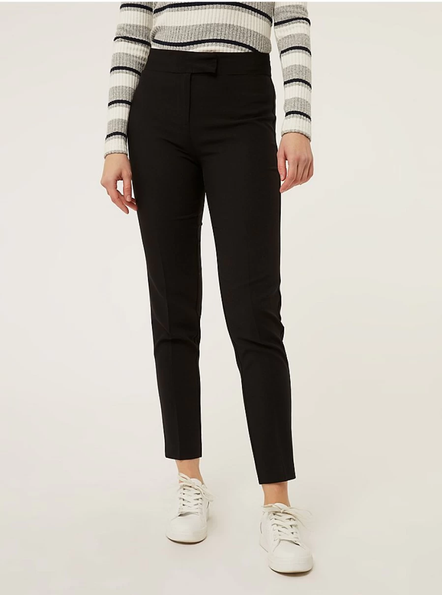 "George at Asda Women's Black Stretch Straight Cut Formal Trousers – Comfort & Style"