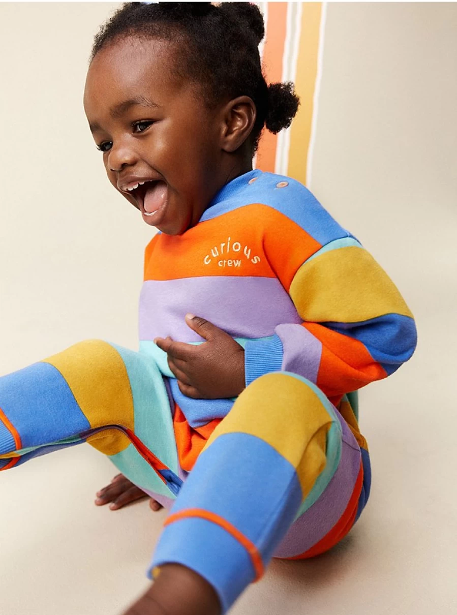 "George at Asda Baby Little Angels Bright Striped All-in-One Curious Crew Outfit Review"