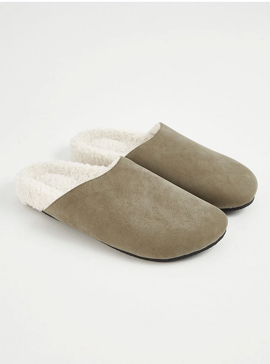 Men's Grey Borg Lined Mule Slippers by George at Asda – Comfort & Warmth Review