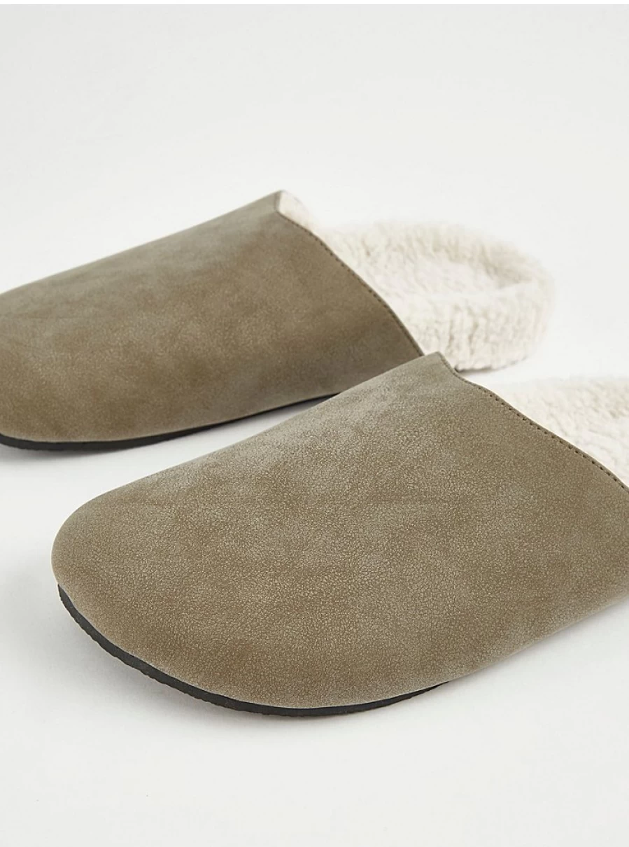 Men's Grey Borg Lined Mule Slippers by George at Asda – Comfort & Warmth Review