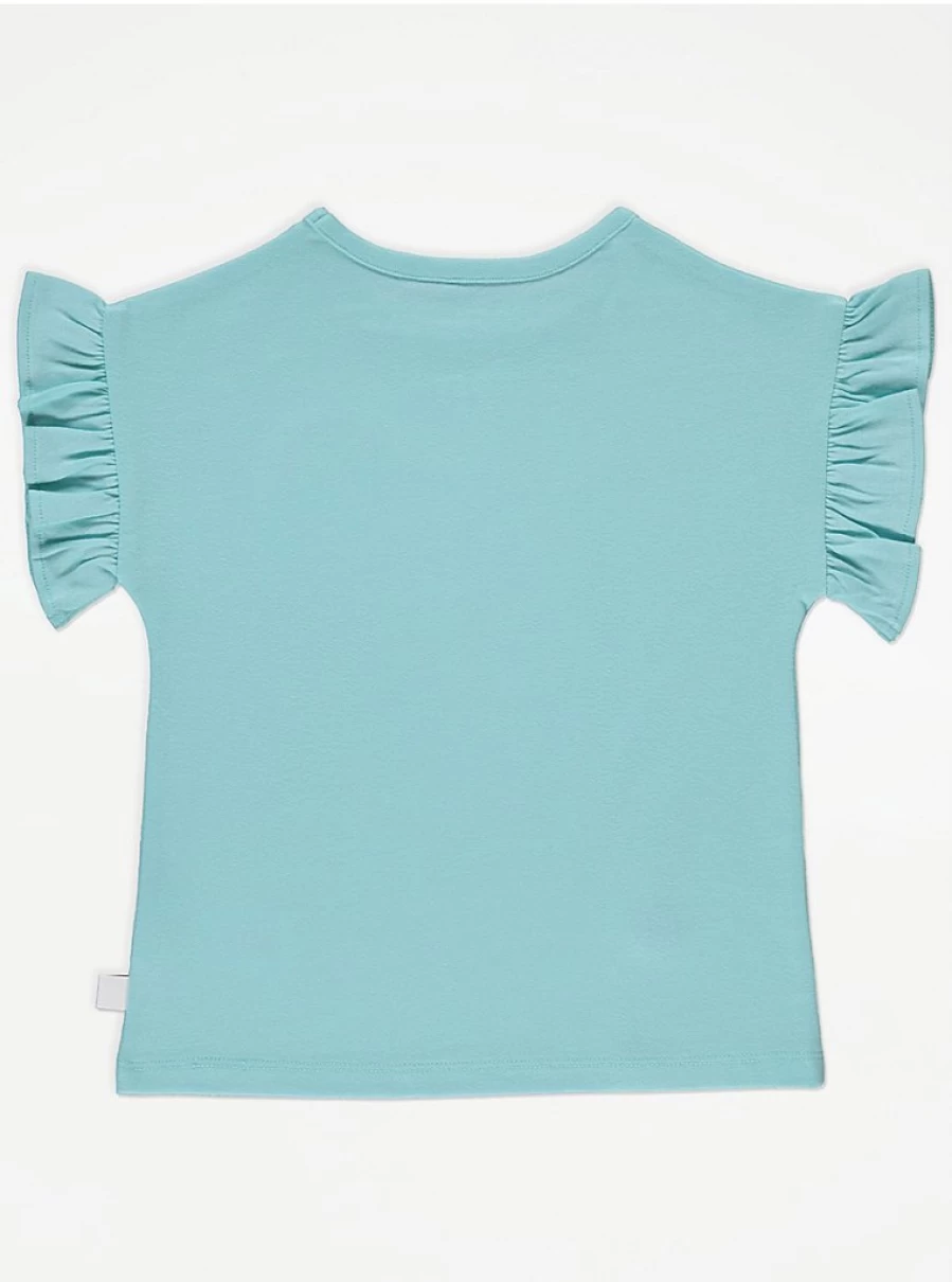 George at Asda Kids' Pip and Posy Aqua Slogan T-Shirt | Cute Cartoon Graphic Tee for Children