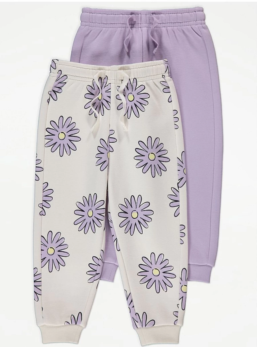 "George at Asda Kids' Lilac Daisy Bunny 2-Pack Sweatshirt & Joggers Set Reviews"