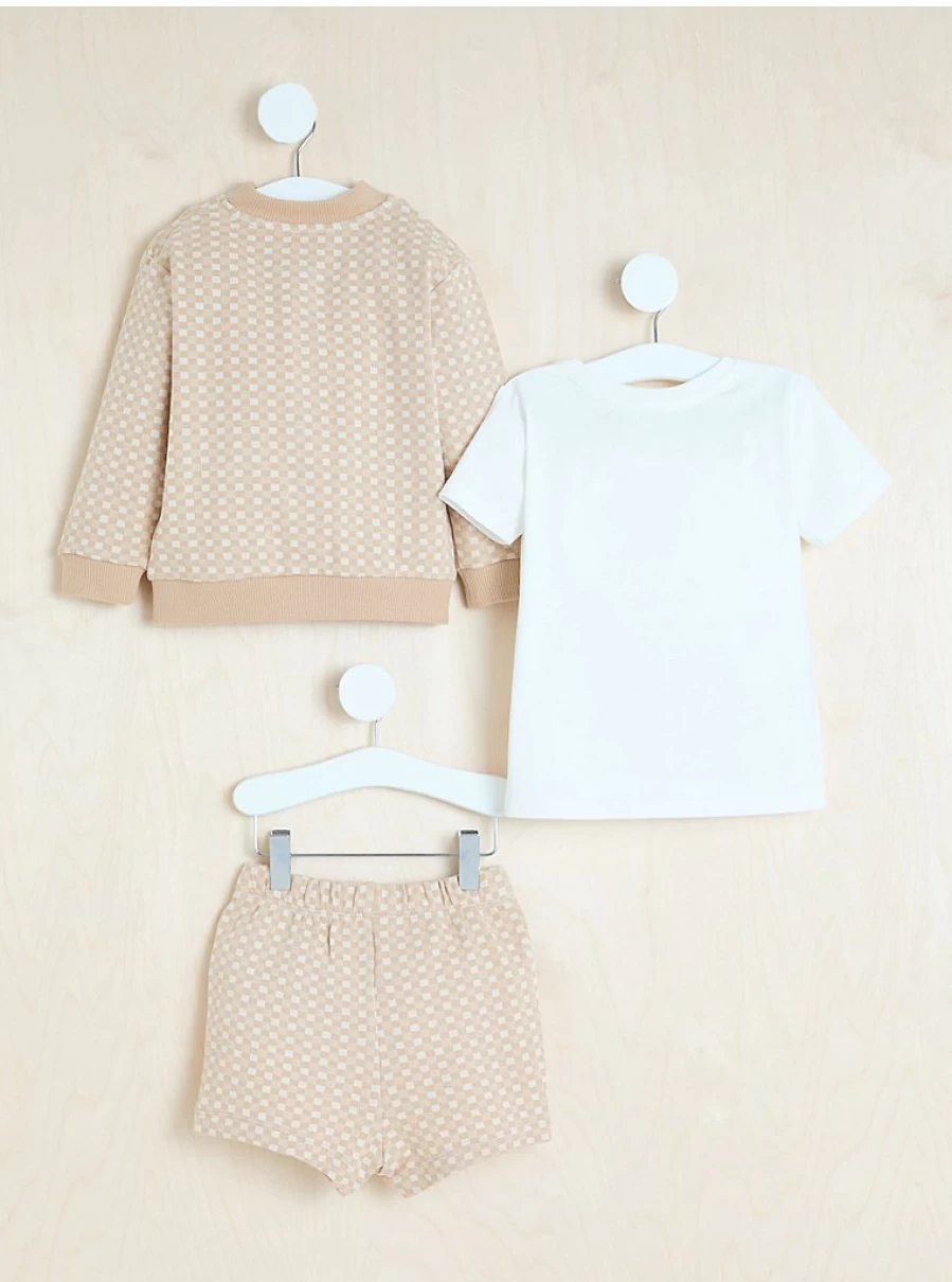 "George at Asda Boys' Billie Faiers Camel Checked Jacket, T-Shirt & Shorts Outfit Set Review"