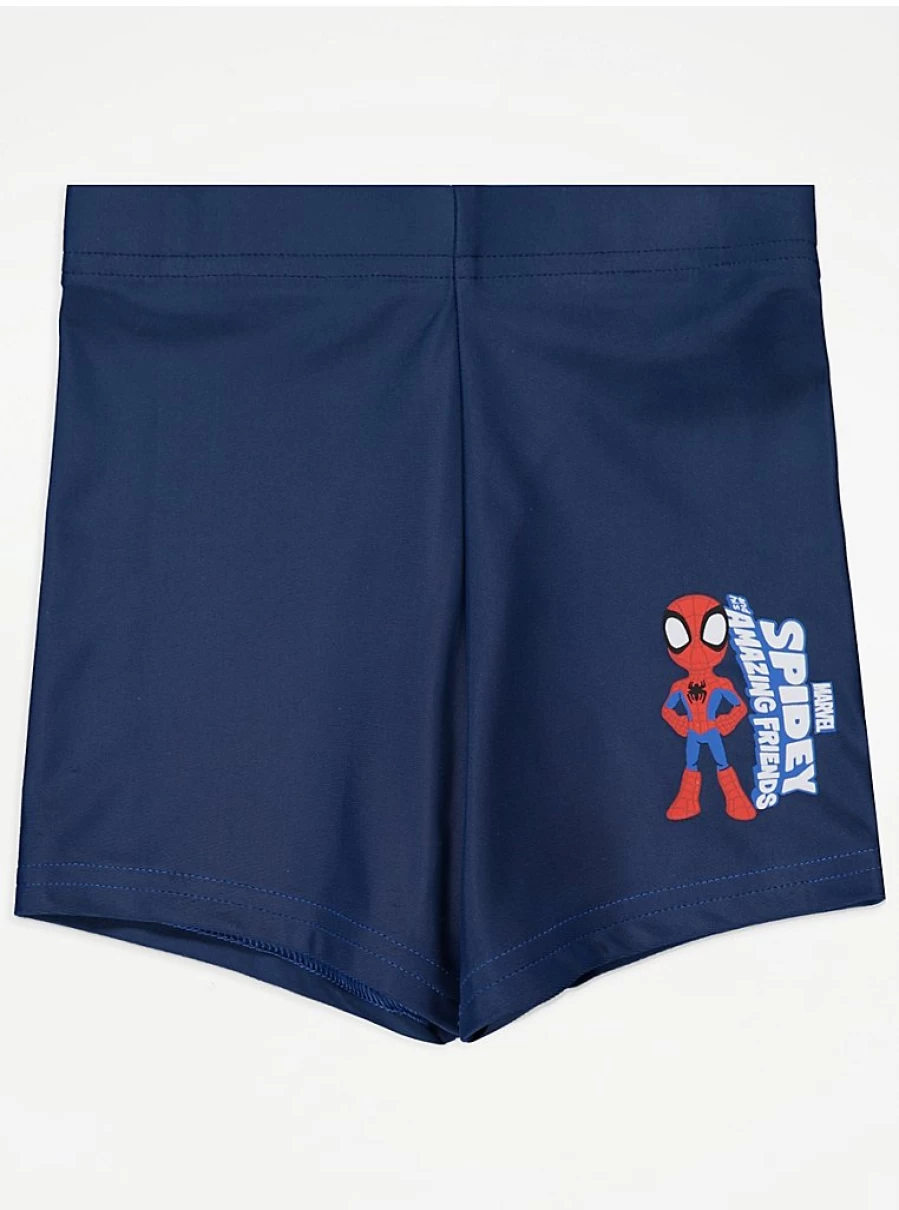 "Spider-Man Kids Swim Trunks for Boys | Marvel Spidey & Friends Navy Swimwear | George at Asda"