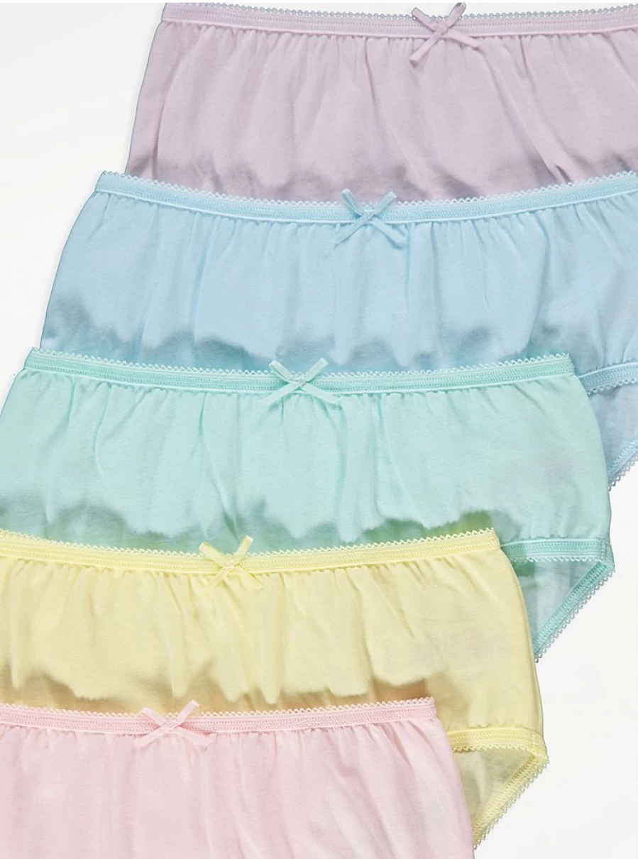 "George at Asda Kids Pastel Briefs 10-Pack | Soft Cotton Underwear for Children"