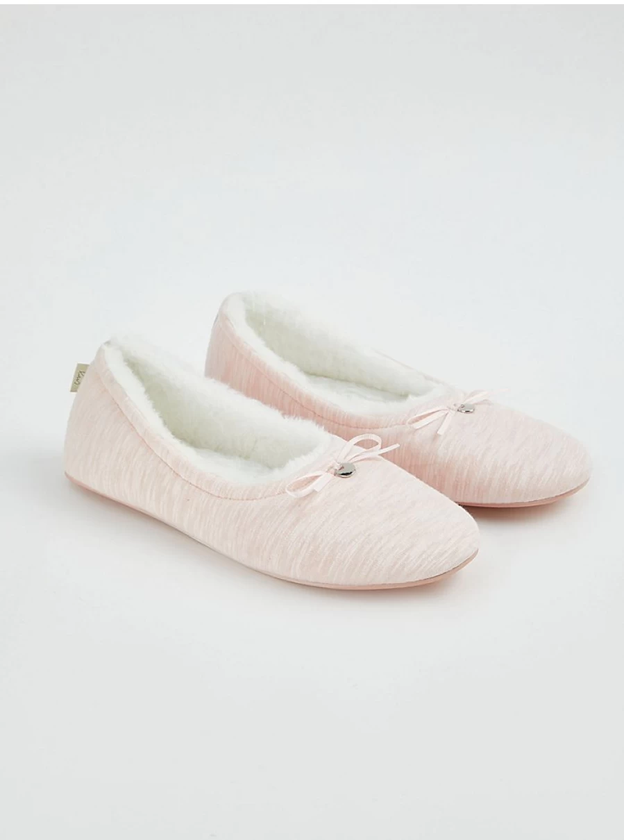 "George at Asda Pink Faux Fur Lined Ballet Slippers - Cozy Women's Indoor Shoes Review"