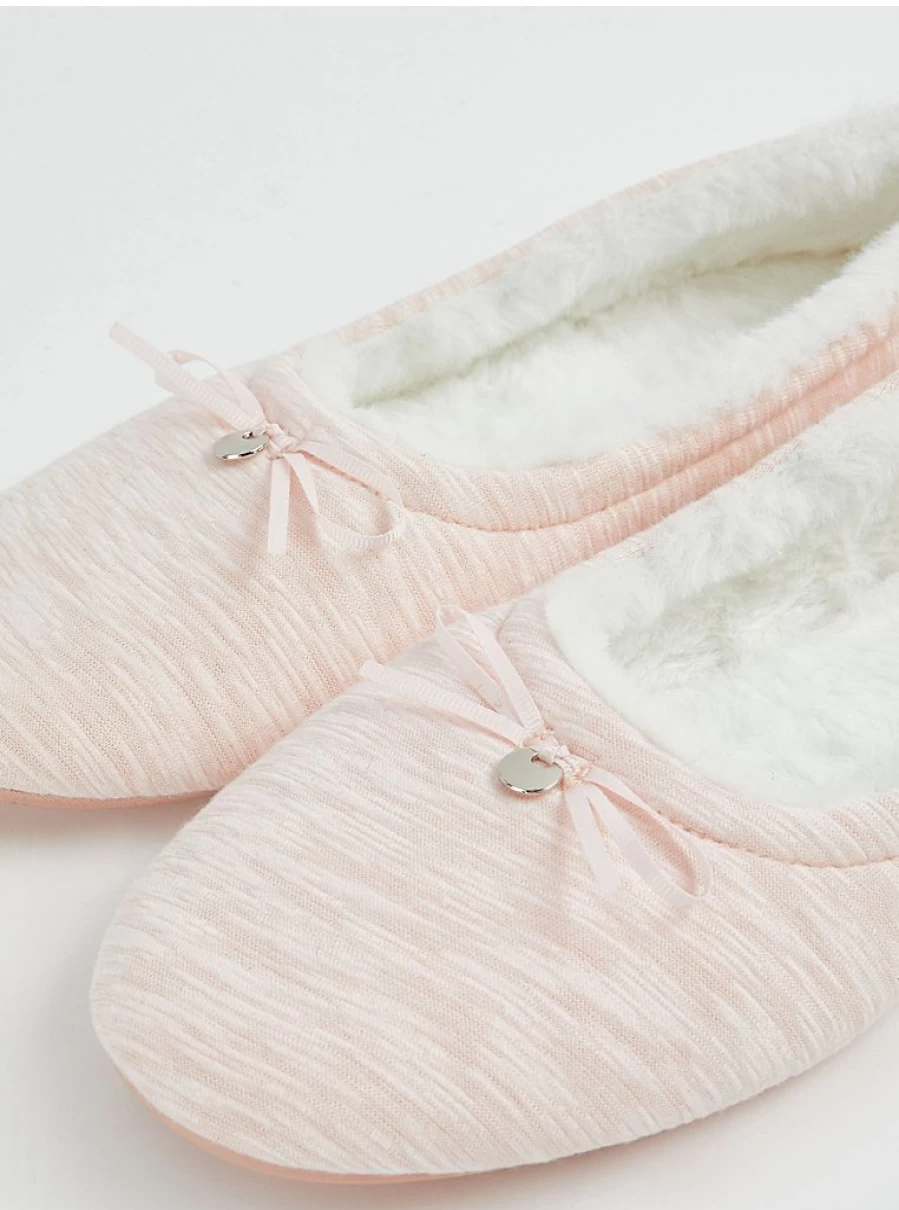 "George at Asda Pink Faux Fur Lined Ballet Slippers - Cozy Women's Indoor Shoes Review"