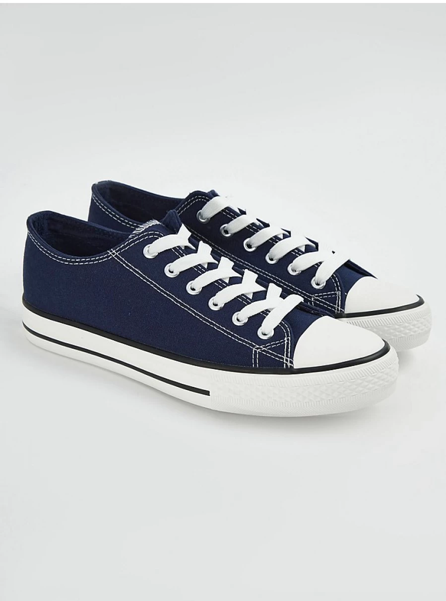 Women's Navy Canvas Lace-Up Sneakers by George at Asda – Comfortable & Stylish Trainers Review