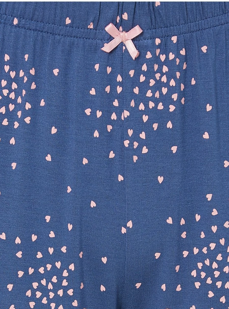"Blue Heart Print Cropped Pajama Pants | Women's Sleepwear | George at Asda"
