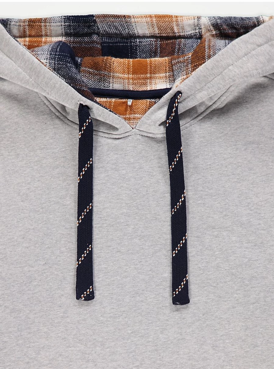 Men's Grey Check Lined Pyjama Hoodie | George at Asda | Comfortable Sleepwear