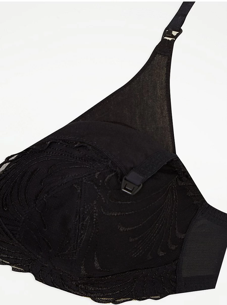 "George at Asda Women's Embroidered Maternity & Nursing Bra 2-Pack – Wireless, Non-Padded, Comfortable Lingerie"