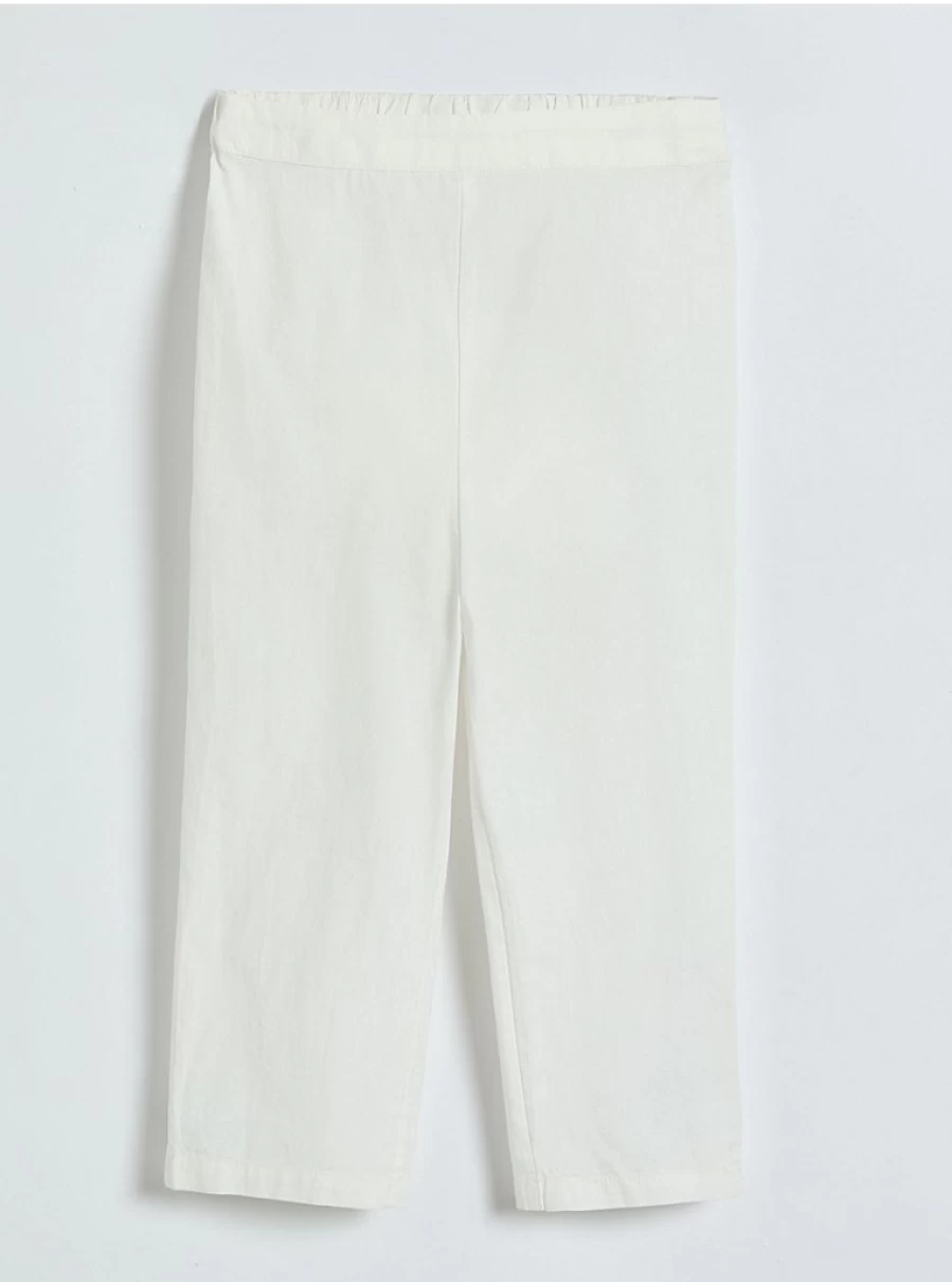 "George at Asda Boys' White Cotton Pull On Trousers – Comfortable & Easy Wear Kids Pants"