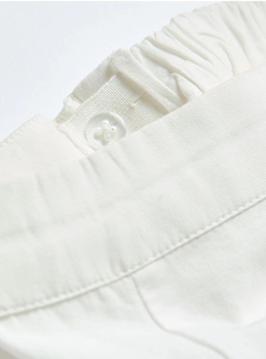 "George at Asda Boys' White Cotton Pull On Trousers – Comfortable & Easy Wear Kids Pants"