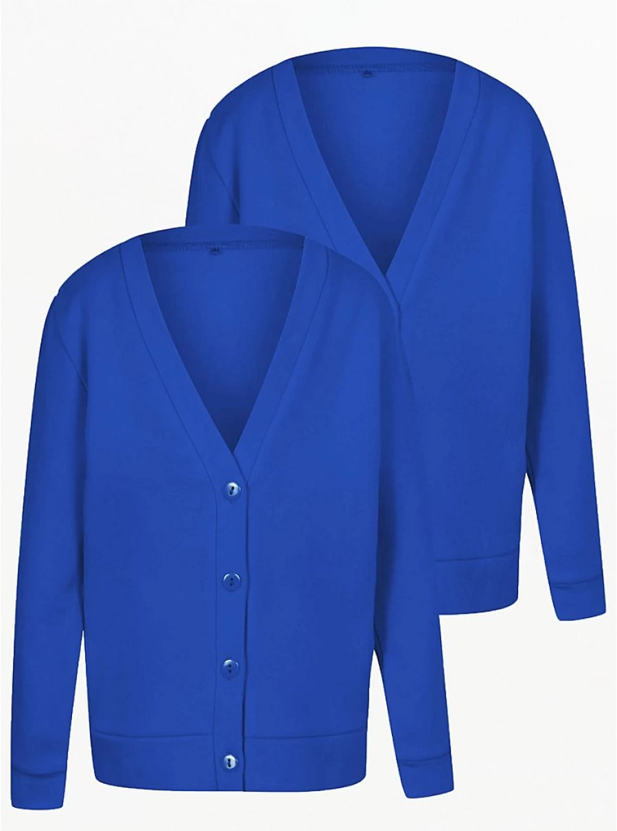 "George at Asda Girls' 2 Pack Jersey School Cardigan – Comfortable & Stylish Uniform Sweaters"