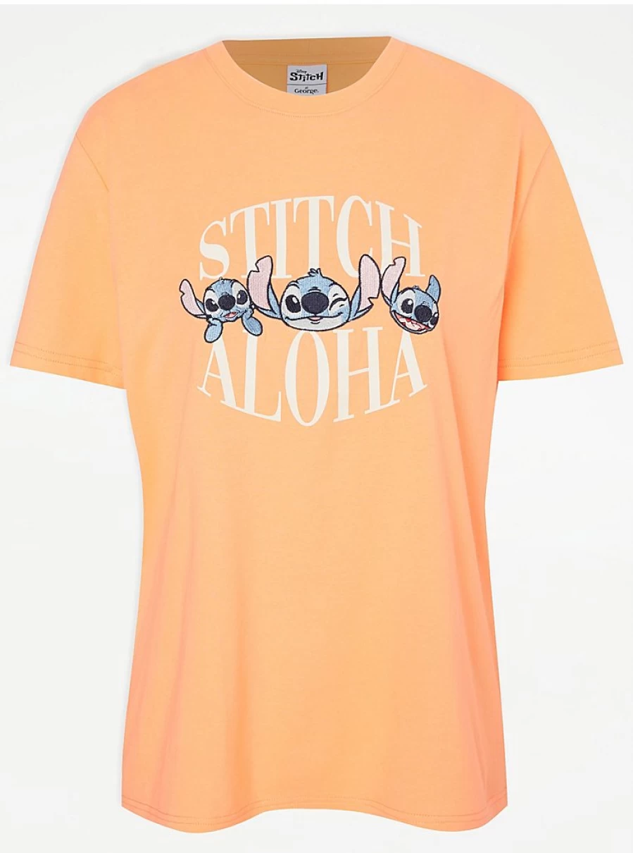 "George at Asda Kids' Orange Stitch Aloha T-Shirt | Comfortable & Stylish Hawaiian Shirt for Children"