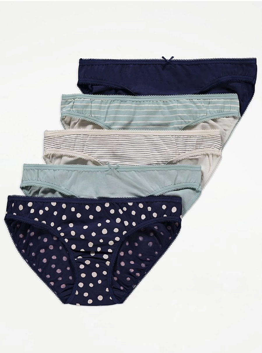 "George at Asda Women's Patterned Mini Knickers 5-Pack | Comfortable Lingerie Set"