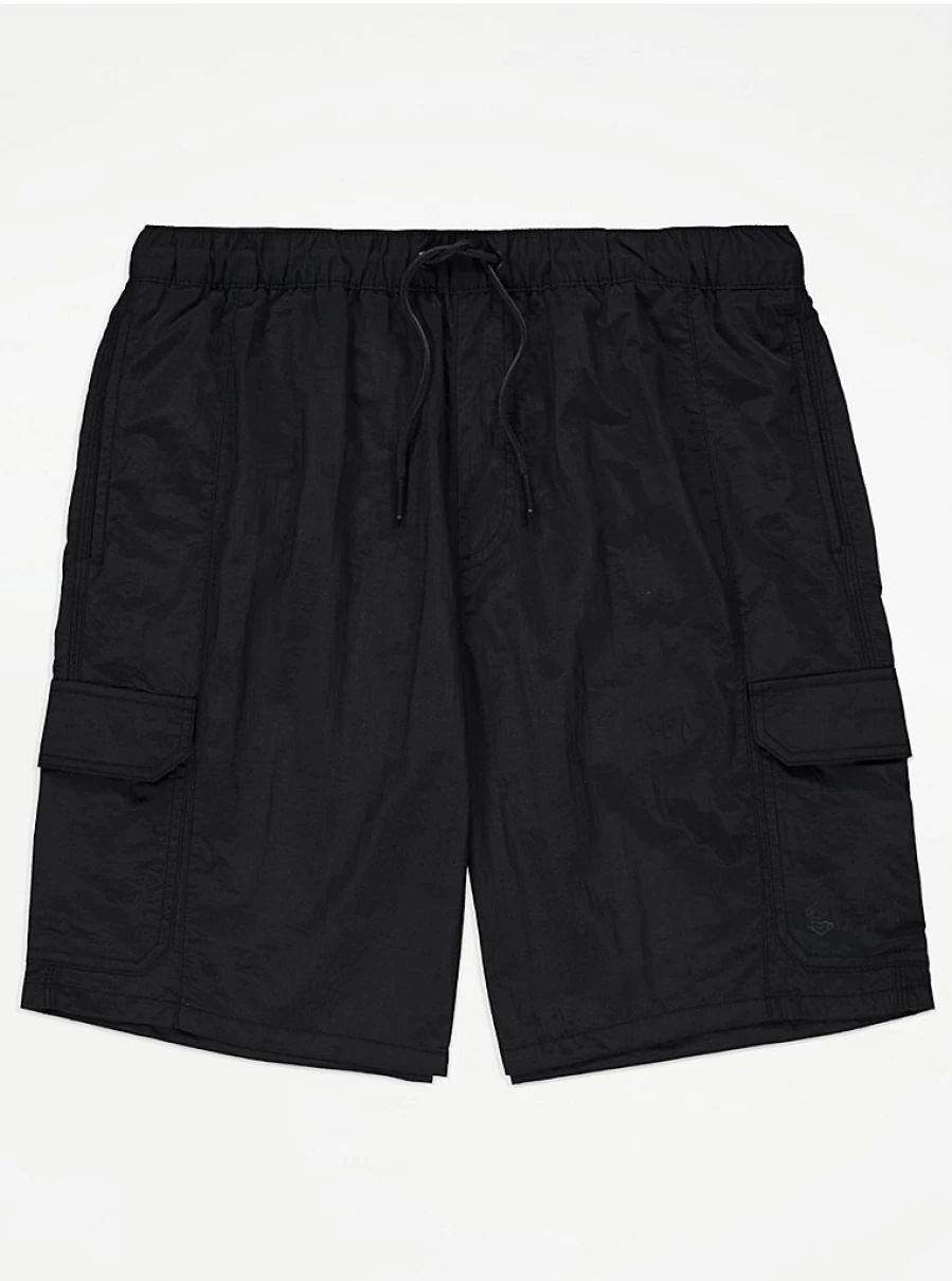 Men's Black Cargo Swim Shorts by George at Asda | Durable & Stylish Beachwear