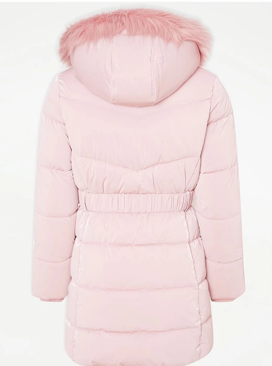 "George at Asda Pink Shiny Padded Longline Coat for Kids | Warm Winter Jacket Review"