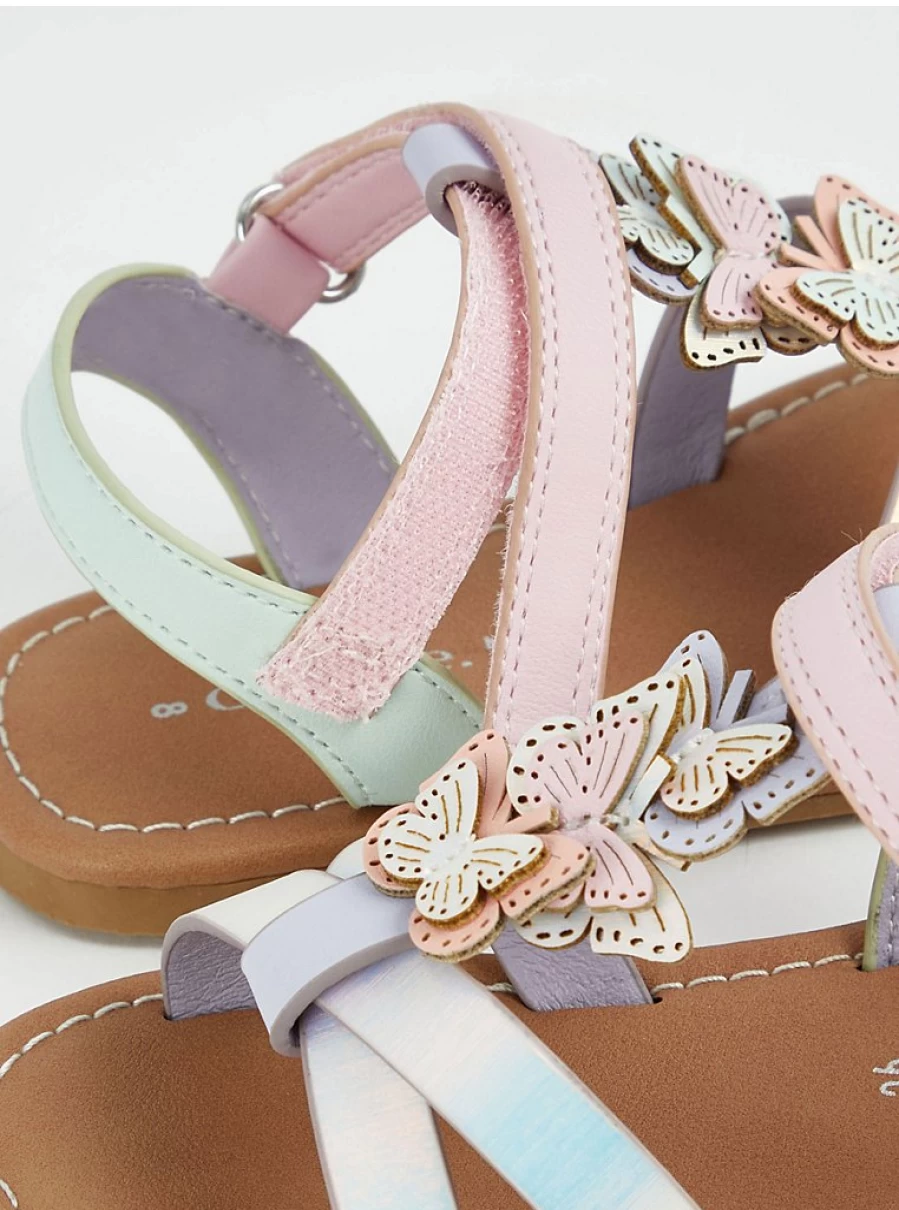 "George at Asda Girls' Iridescent Butterfly T-Bar Strappy Sandals – Kids' Shoe Reviews"