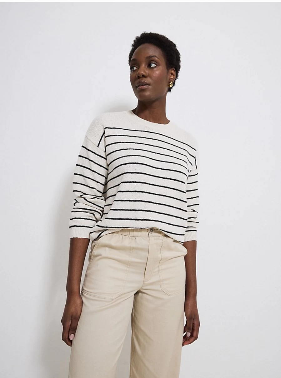 Women's Stone Striped Textured Knit Jumper | George at Asda | Soft Comfortable Sweater