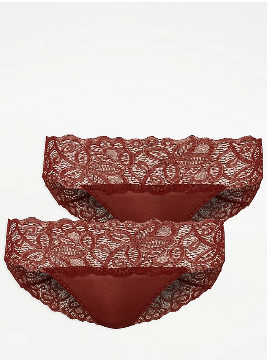 "George at Asda Rust Bandeau Short Knickers 2-Pack | Comfortable Lingerie Set Review"