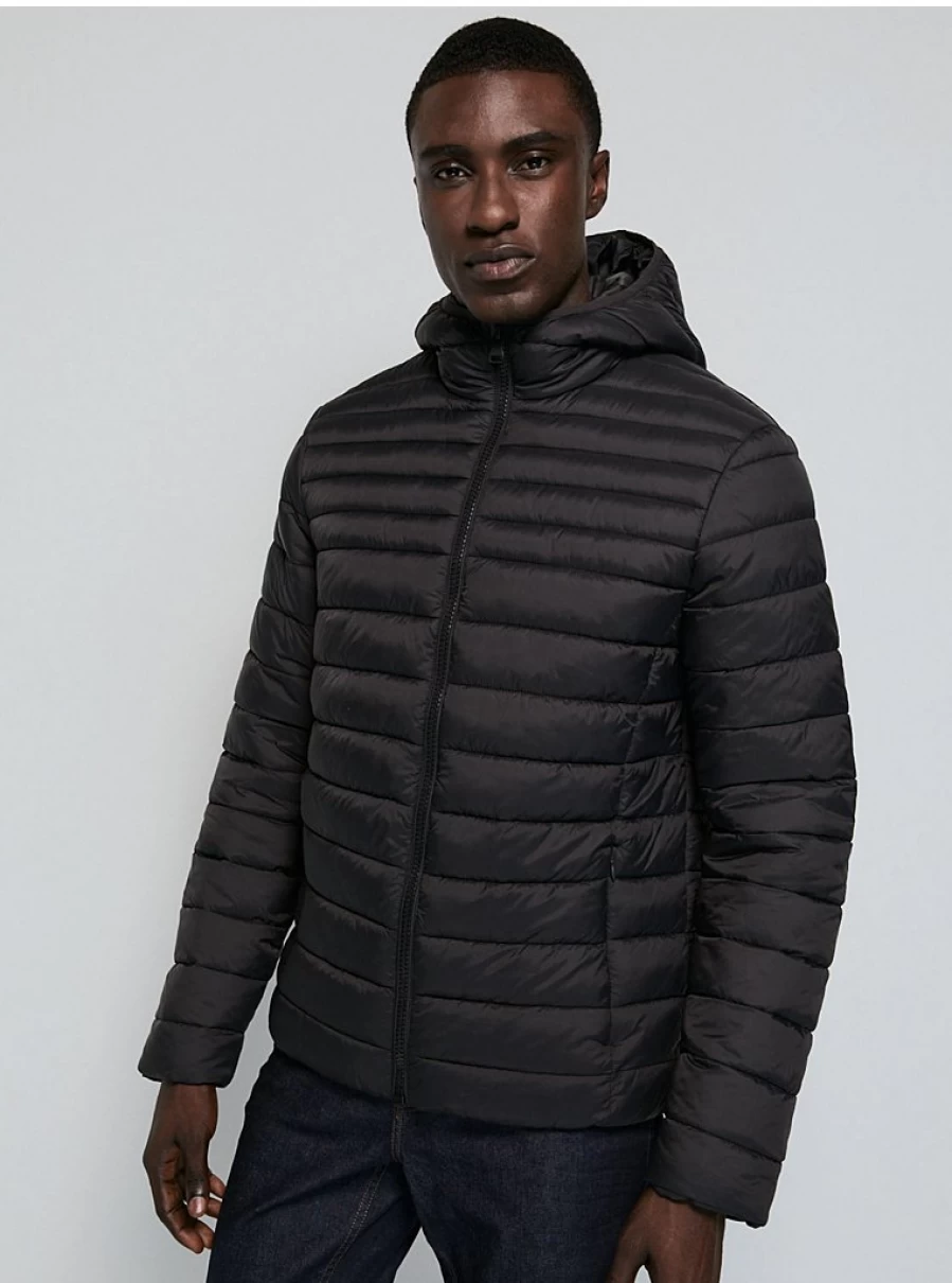 "George at Asda Boys' Lightweight Padded Hooded Jacket - Black"