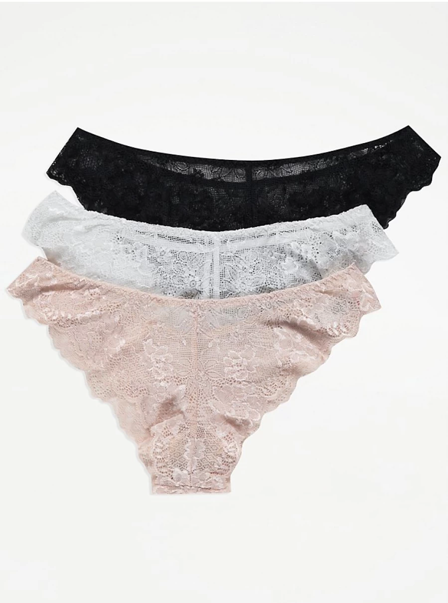 "George at Asda Lace Brazilian Knickers 3-Pack | Comfortable Lingerie Set | Women's Underwear Review"