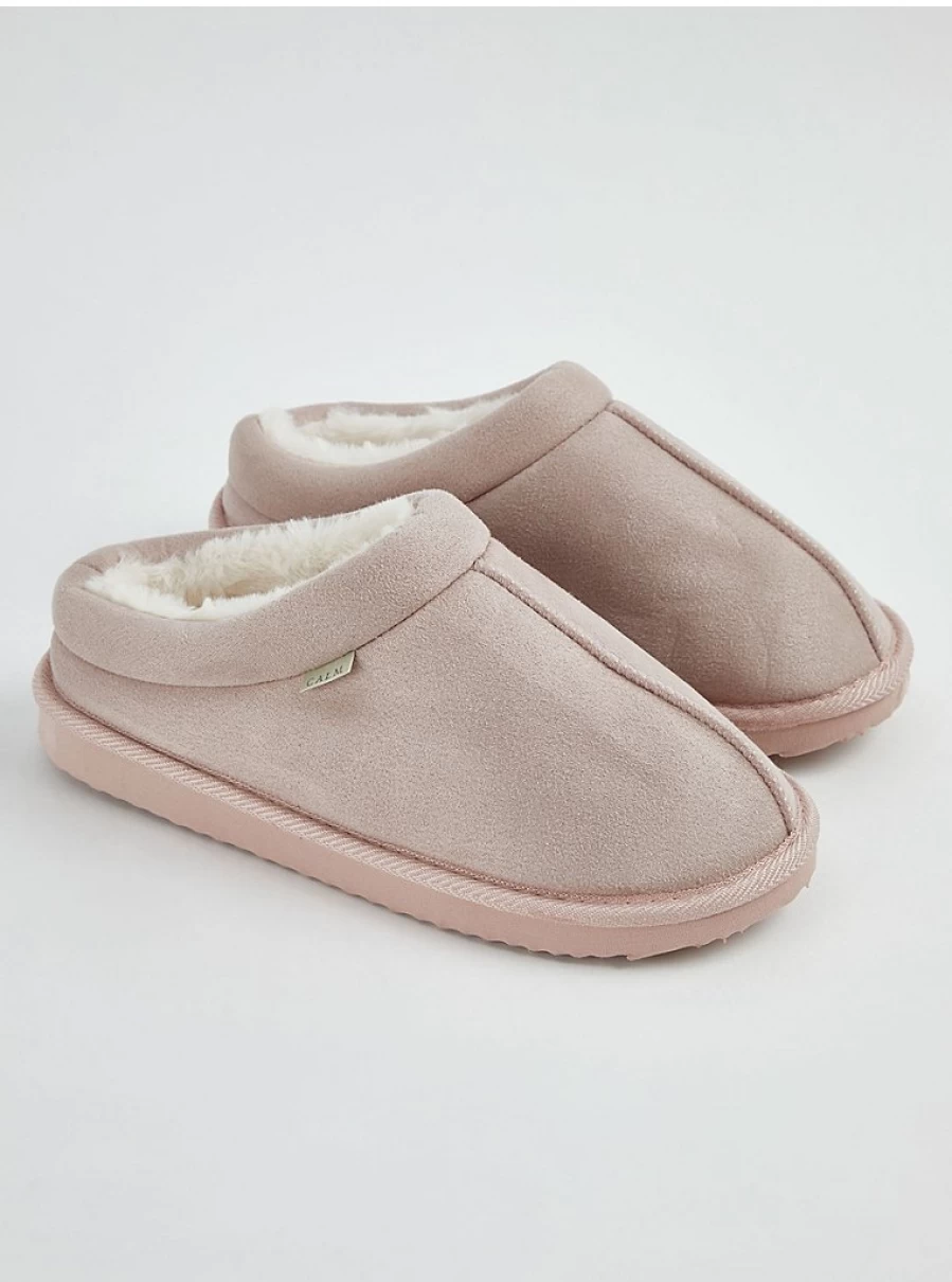 "George at Asda Pink Suedette Slip-On Mule Slippers | Comfortable & Stylish Women's Slippers"