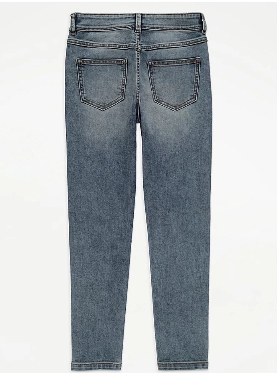 Boys Mid Wash Skinny Ripped Jeans | George at Asda | Kids Denim Review