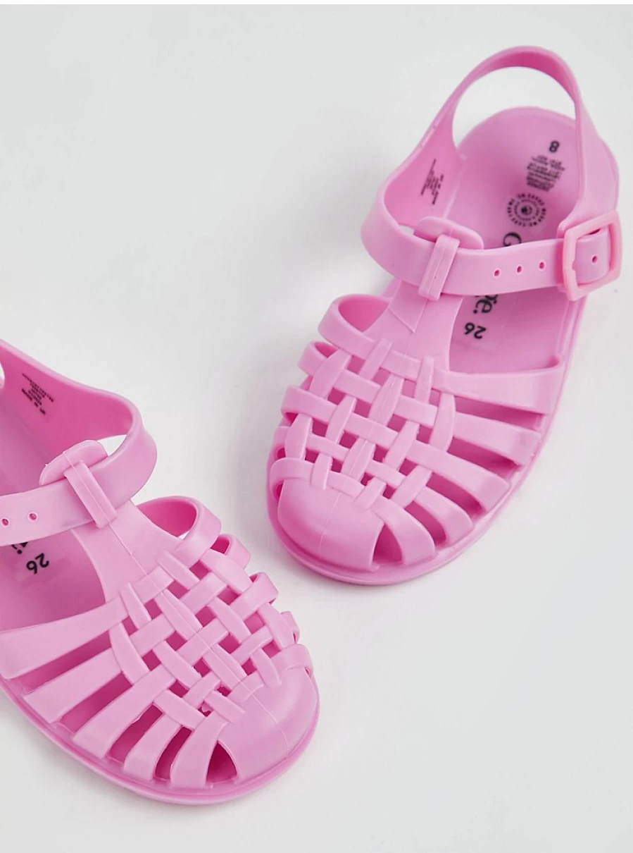 "George at Asda Pink Matte Jelly Sandals for Girls – Comfortable Kids' Slide-On Shoes Review"