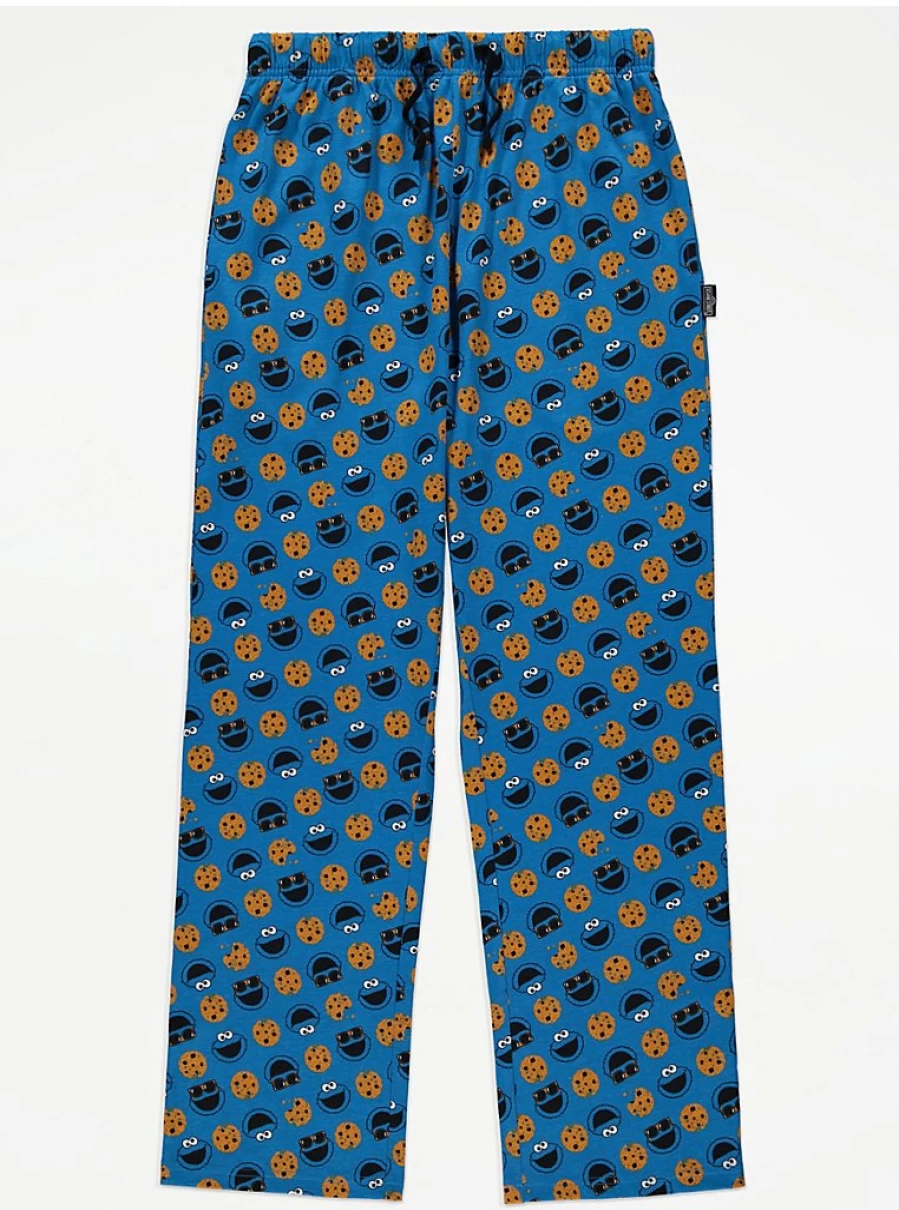 Men's Sesame Street Cookie Monster Pajama Pants | George at Asda Lounge Bottoms
