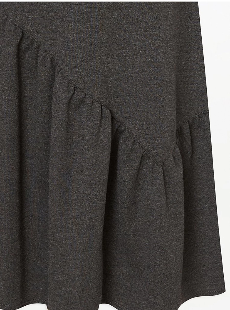 Girls Grey Asymmetrical School Pinafore Dress by George at Asda - Stylish & Comfortable School Uniform
