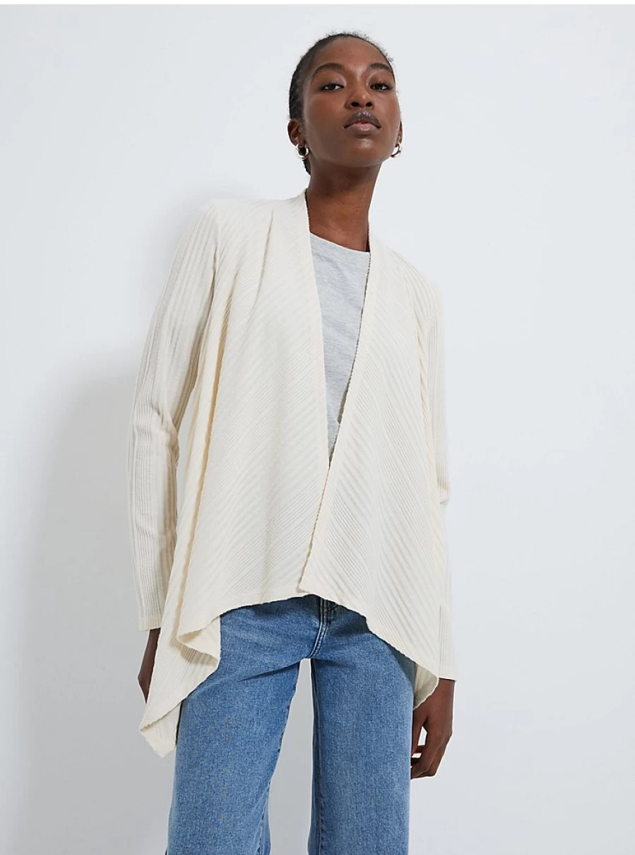 "George at Asda Women's Cream Ribbed Waterfall Cardigan Review & Style Guide"