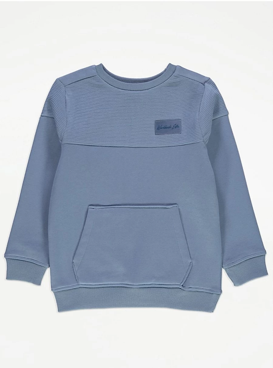 "George at Asda Boys Blue Ribbed Sweatshirt | Kids Comfort Fit Review"