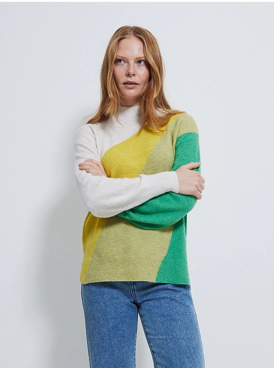 "Women's Neutral Color Block Knit Sweater | George at Asda | Cozy Pullover Review"