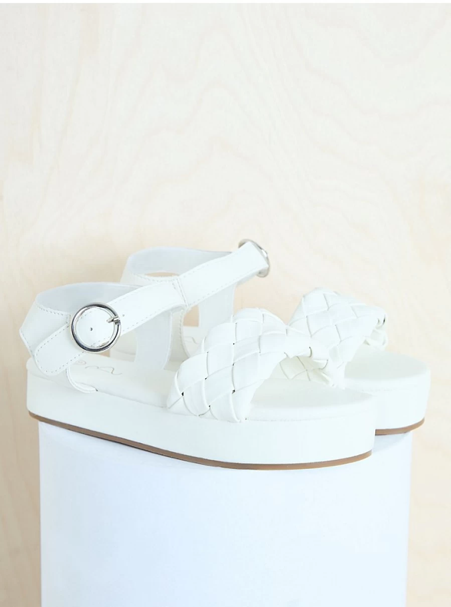 "George at Asda Billie Faiers White Chunky Plaited Sandals for Girls – Kids' Strap Sandals Review"