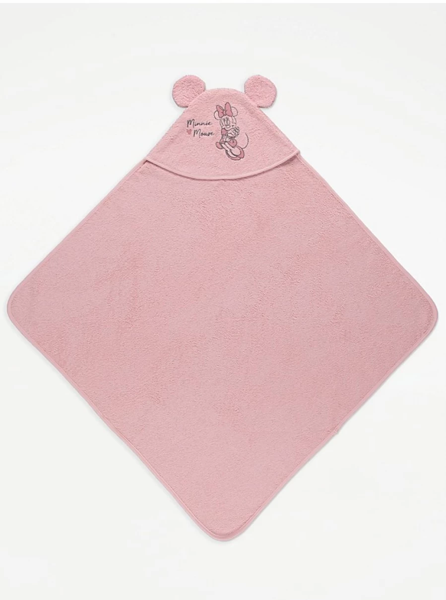 Disney Minnie Mouse Pink Hooded Baby Towel by George at Asda | Soft & Absorbent for Infants
