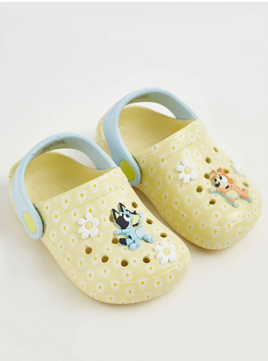 Girls' Bluey Yellow Daisy Floral Badge Clogs - George at Asda Kids' Shoes Review
