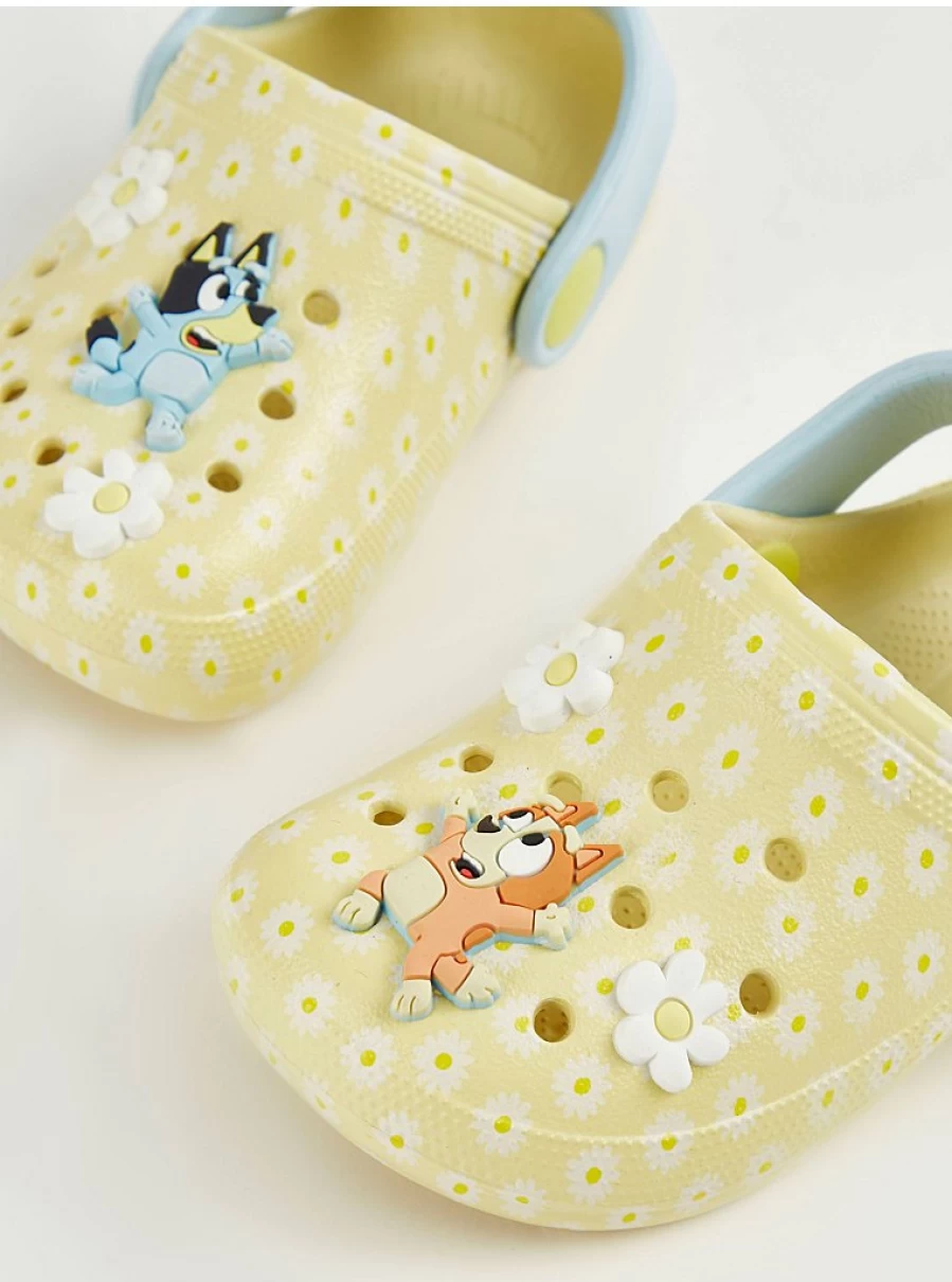 Girls' Bluey Yellow Daisy Floral Badge Clogs - George at Asda Kids' Shoes Review